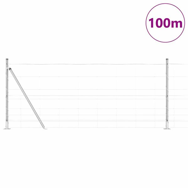 vidaXL Słupek ogrodzeniowy. Galwanizowany 100 x 1 m Stal