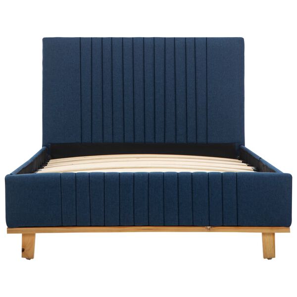 vidaXL Rama ł&oacute;żka, niebieska, tapicerowana tkaniną, 100 x 200 cm