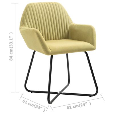 vidaXL Krzesła stołowe, 6 szt., zielone, obite tkaniną