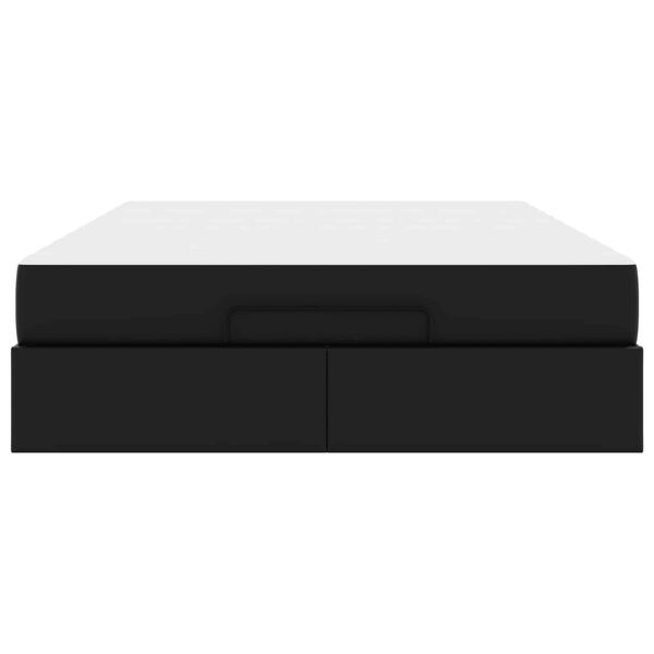 vidaXL Rama ł&oacute;żka z materacem z materacem 2 pcs Czarny PVC