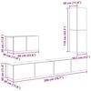 vidaXL Zestaw szafek RTV 4 pcs Czarny Dąb Materiał drewnopochodny
