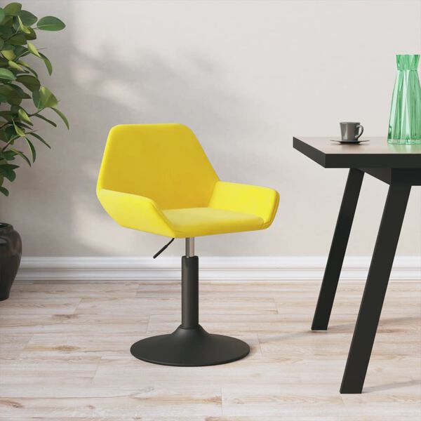 vidaXL Stołek barowy, musztardowy, obity aksamitem