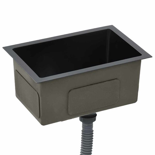 vidaXL Ręcznie robiony zlewozmywak, czarny, stal nierdzewna