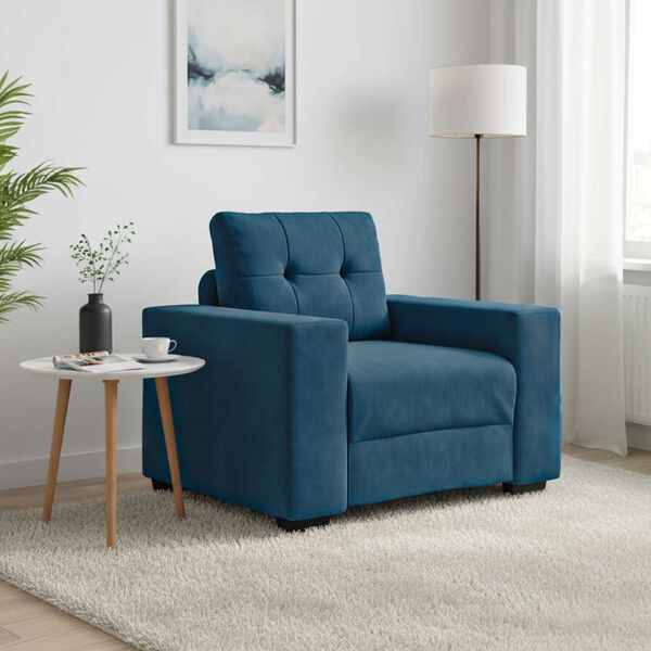 vidaXL Sofa Fotel Niebieski 100x78x80 cm Aksamit