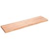 vidaXL P&oacute;łka, brązowa, 120x30x(2-4) cm, lakierowane lite drewno dębowe