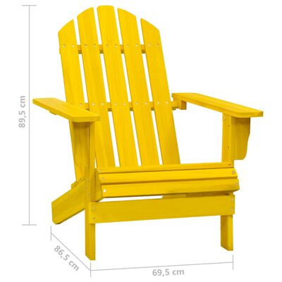 vidaXL Krzesło ogrodowe Adirondack, lite drewno jodłowe, żółte