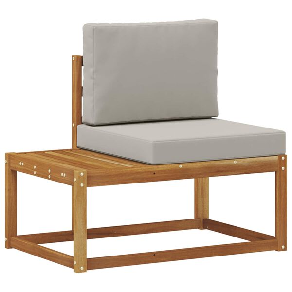 vidaXL Sofa końcowa na zewnątrz 2 Sztuka Naturalny i Jasny Szary