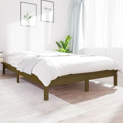vidaXL Rama łóżka, miodowy brąz, 150x200 cm, lite drewno sosnowe