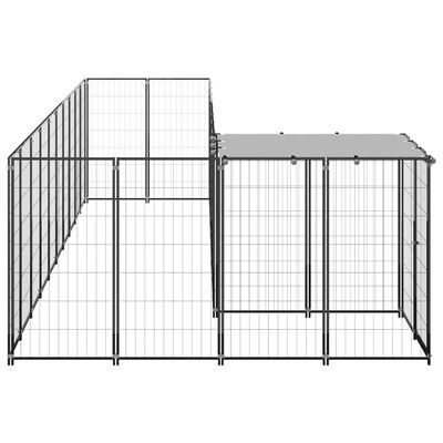 vidaXL Kojec dla psa, czarny, 7,26 m², stalowy