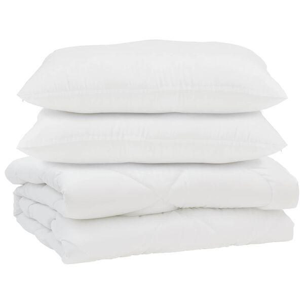 vidaXL Kołdra z poduszką 3 pcs Biały Mikrofibra