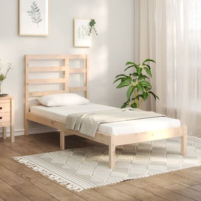 vidaXL Rama łóżka, lite drewno, 75x190 cm, pojedyncza