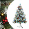 vidaXL Sztuczna choinka Zielono-biały 150 cm PVC, Metal i Plastik