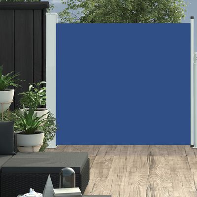 vidaXL Wysuwana markiza boczna na taras, 170 x 300 cm, niebieska