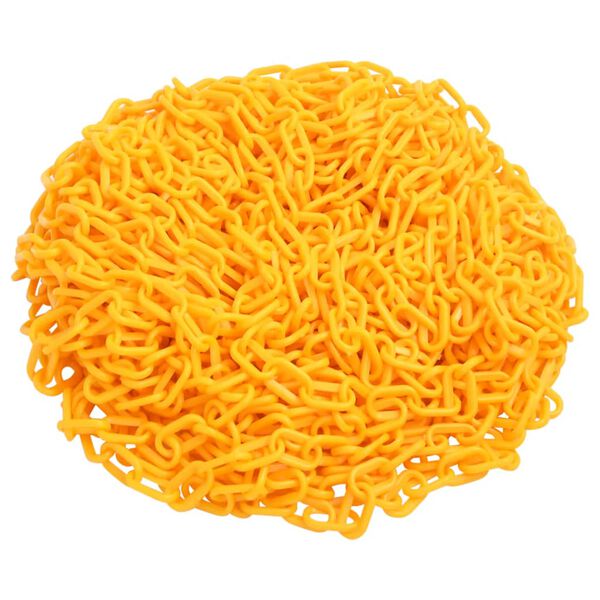 vidaXL Łańcuch ostrzegawczy, ż&oacute;łty, 100 m, &Oslash;8 mm, plastikowy