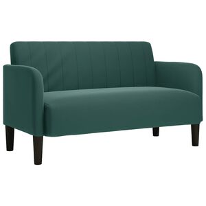 vidaXL Sofa dwuosobowa Ciemnozielona 109 cm Aksamit