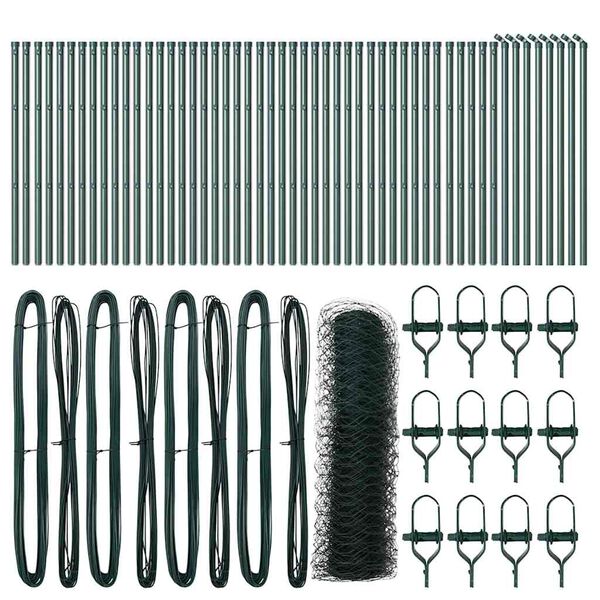 vidaXL Słupek ogrodzeniowy. Zielony 100 x 0,8 m (siatka 50 mm)