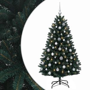 vidaXL Sztuczna choinka, ciemnozielona, z bombkami 150 cm 150 LED