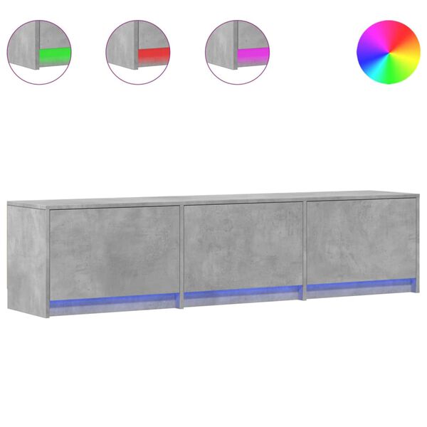 vidaXL Szafka pod telewizor z LED z szufladą Betonowy 165 x 34 x 40 cm