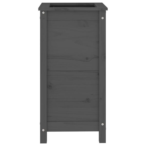 vidaXL Donica ogrodowa, szara, 40x40x78 cm, lite drewno sosnowe