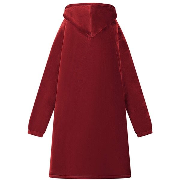 vidaXL Bluza-koc Bordeaux Czerwony L Fleece i Flanela