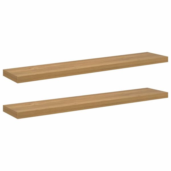 vidaXL P&oacute;łka ścienna z przechowywaniem 2 pcs Brązowy 120 x 23,5 x 4 cm