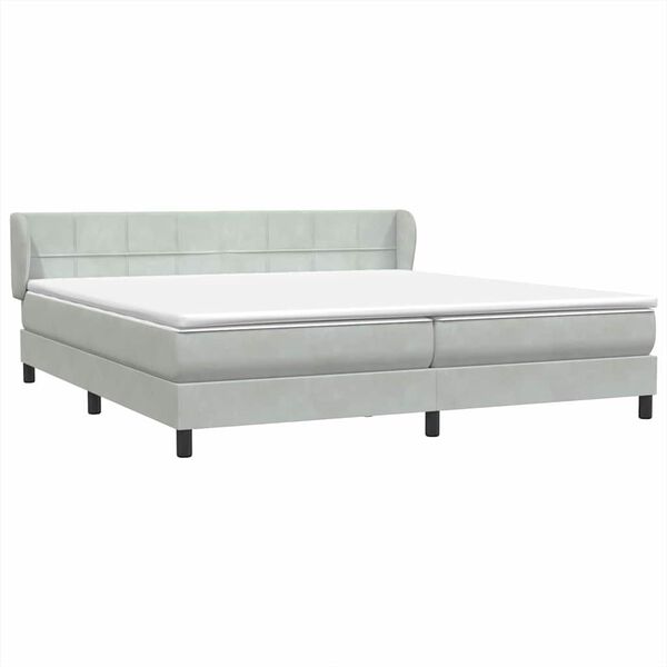 vidaXL Ł&oacute;żko typu Box Spring z materacami Jasnoszary 180x210 cm