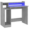 vidaXL Biurko z podświetleniem LED, szary dąb sonoma, 97x45x90 cm