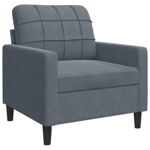 vidaXL Fotel, ciemnoszary, 60 cm, obity aksamitem