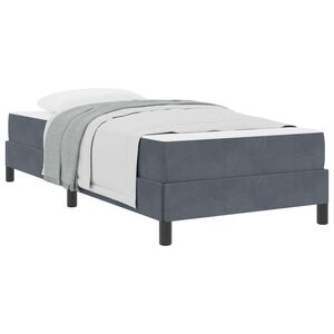vidaXL Ł&oacute;żko sprężynowe z materacem Ciemnoszary 80 x 200 cm tkanina