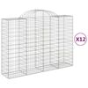 vidaXL Kosze gabionowe, 12 szt, 200x50x140/160cm, galwanizowane żelazo