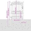 vidaXL Brama ogrodzeniowa z kolcami Szary 170 x 100 cm