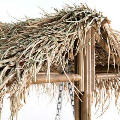 vidaXL 2-osobowa huśtawka ogrodowa z bambusa i liści palmy, 202 cm
