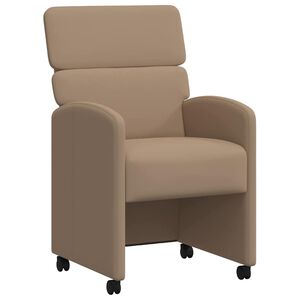 vidaXL Krzesła jadalne z kółkami 2 pcs Cappuccino 58 x 65 x 98 cm
