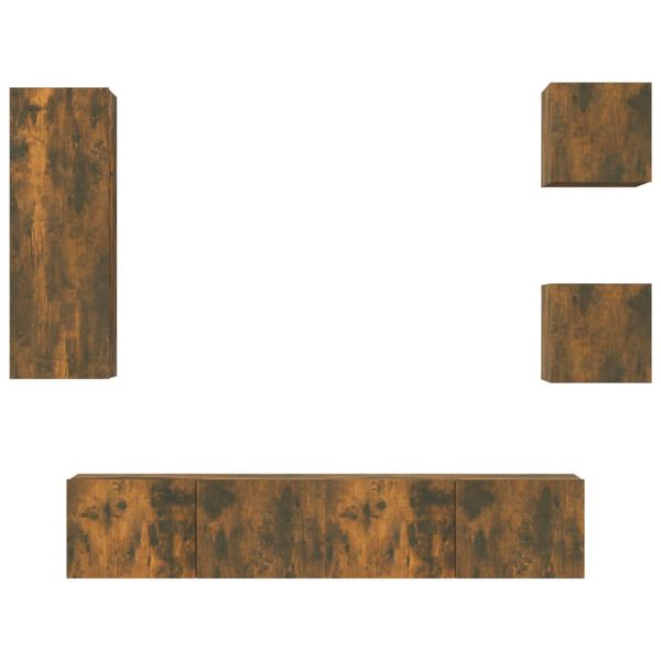 vidaXL 5-częściowy zestaw szafek telewizyjnych, przydymiony dąb