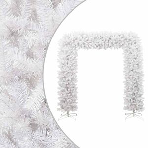 vidaXL Łuk świąteczny z girlandą, biały, 240 cm