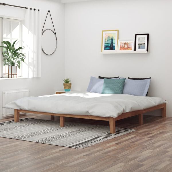 vidaXL Rama ł&oacute;żka, lite drewno tekowe, 200 x 200 cm