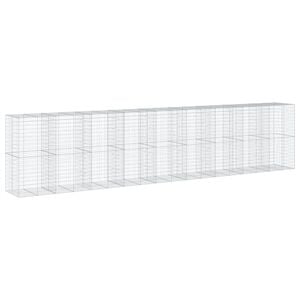vidaXL Kosz gabionowy z pokrywą, 900x100x200 cm, galwanizowane żelazo
