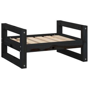 vidaXL Legowisko dla psa, czarne, 55,5x45,5x28 cm, lite drewno sosnowe