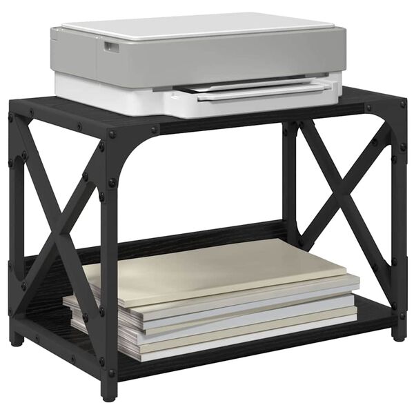 vidaXL Stojak na drukarkę Czarny Dąb 44 x 26 x 31,5 cm