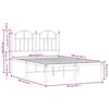 vidaXL Metalowa rama ł&oacute;żka z wezgłowiem, biała, 120x200 cm