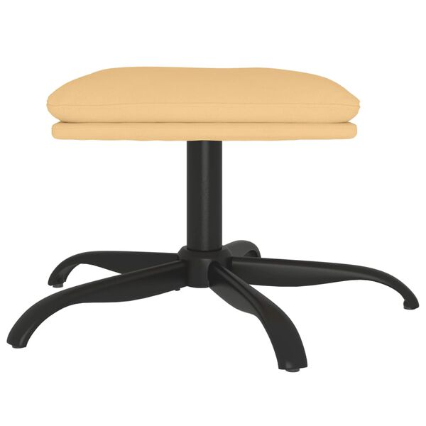 vidaXL Podnóżek, kremowy, 60x60x36 cm, tapicerowany mikrofibrą