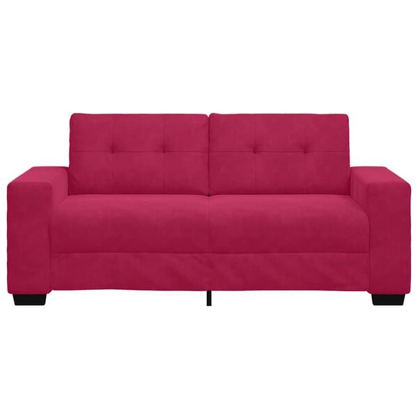 vidaXL Sofa dwuosobowa, wino czerwone, 180x77x82 cm, aksamit