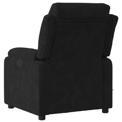 vidaXL Rozkładany fotel masujący, elektryczny, czarny, aksamit