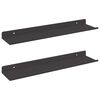 vidaXL P&oacute;łka ścienna z p&oacute;łką 2 pcs Czarny 40 x 8,5 x 2,5 cm