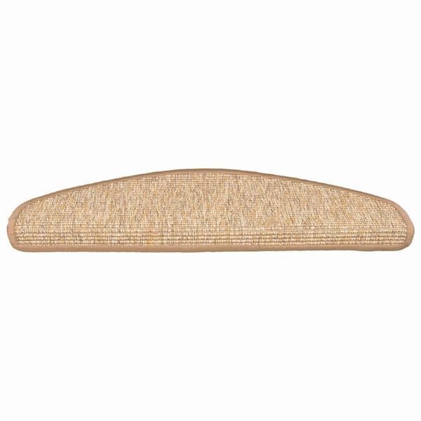 vidaXL Maty na schody 15 szt. 65x21x4 cm Jasnobrązowe, p&oacute;łokrągłe, duże