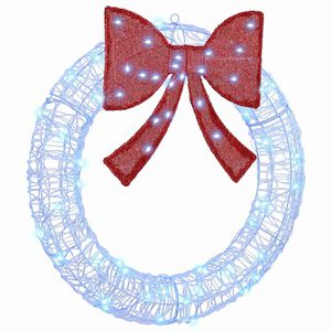 vidaXL Wianek z 60 diodami LED Niebieski 76 x 76 x 8,5 cm Akryl