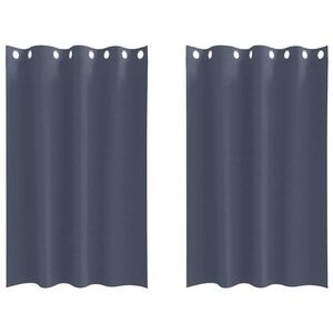 vidaXL Firany blackout z k&oacute;łkami 2 pcs Antracyt 175 x 140 cm Poliester