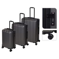 ProWorld Zestaw 3 walizek z zamkami TSA, czarny