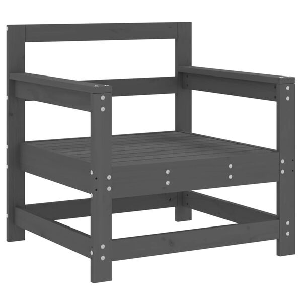 vidaXL Krzesła ogrodowe, 2 szt., szare, lite drewno sosnowe