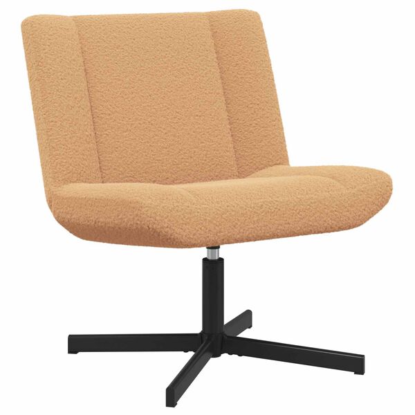 vidaXL Fotel obrotowy Beżowy 63 x 75 x 76 cm Owczy Sk&oacute;r
